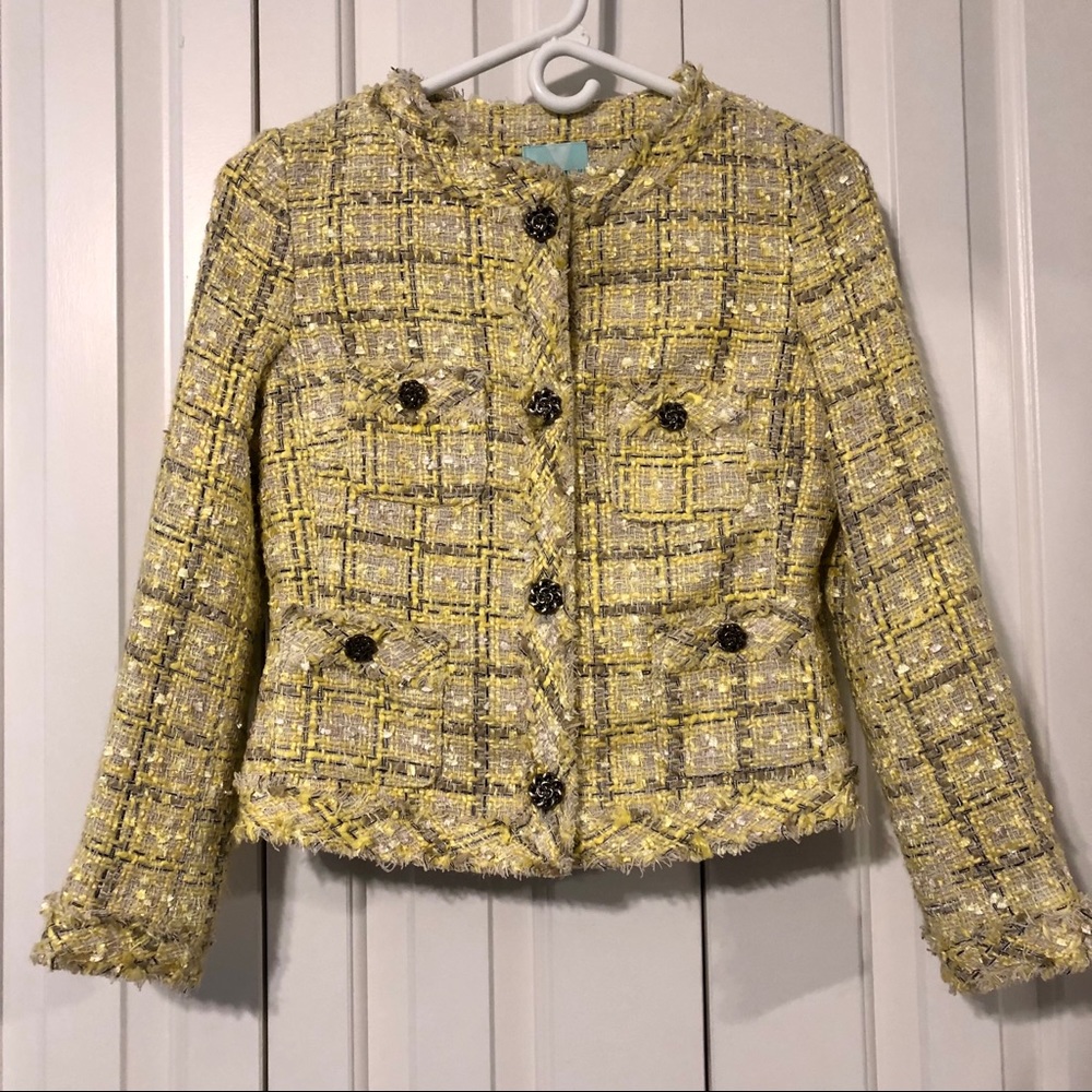 Old Navy Yellow Tweed Blazer